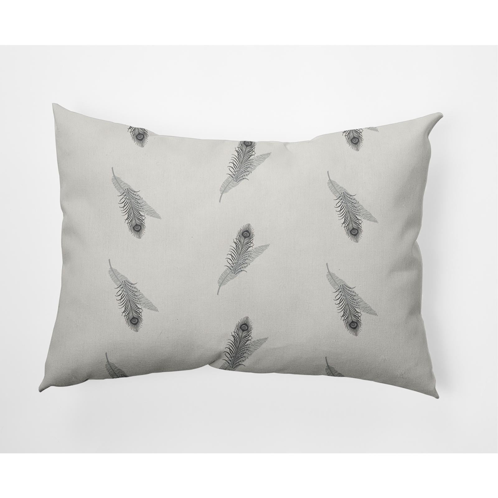 14" x 20" Simply Daisy Feather Stripe Indoor/Outdoor Lumbar Throw Pillow