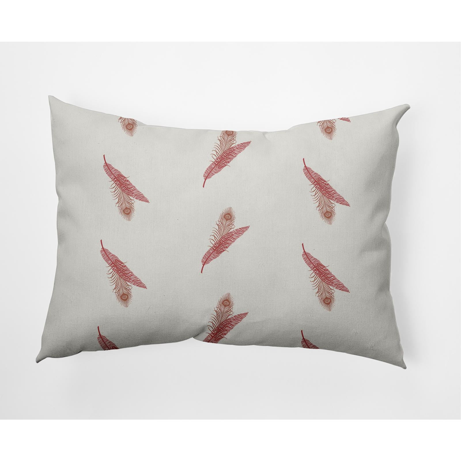 14" x 20" Simply Daisy Feather Stripe Indoor/Outdoor Lumbar Throw Pillow