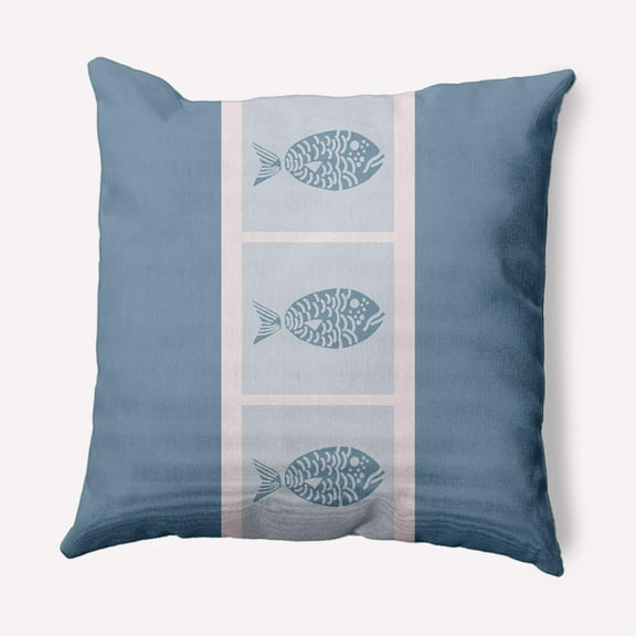 E by Design Fish Chips Nautical Indoor/Outdoor Throw Pillow