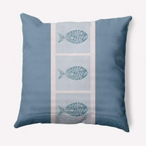 E by Design Fish Chips Nautical Indoor/Outdoor Throw Pillow