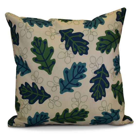 E by Design Flipping For Fall Retro Leaves Print Outdoor Pillow