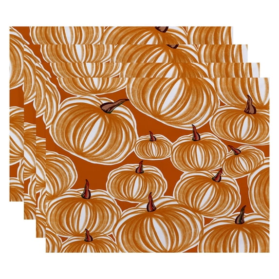 E by Design Flipping for Fall Pumpkins-A-Plenty Placemat - Set of 4