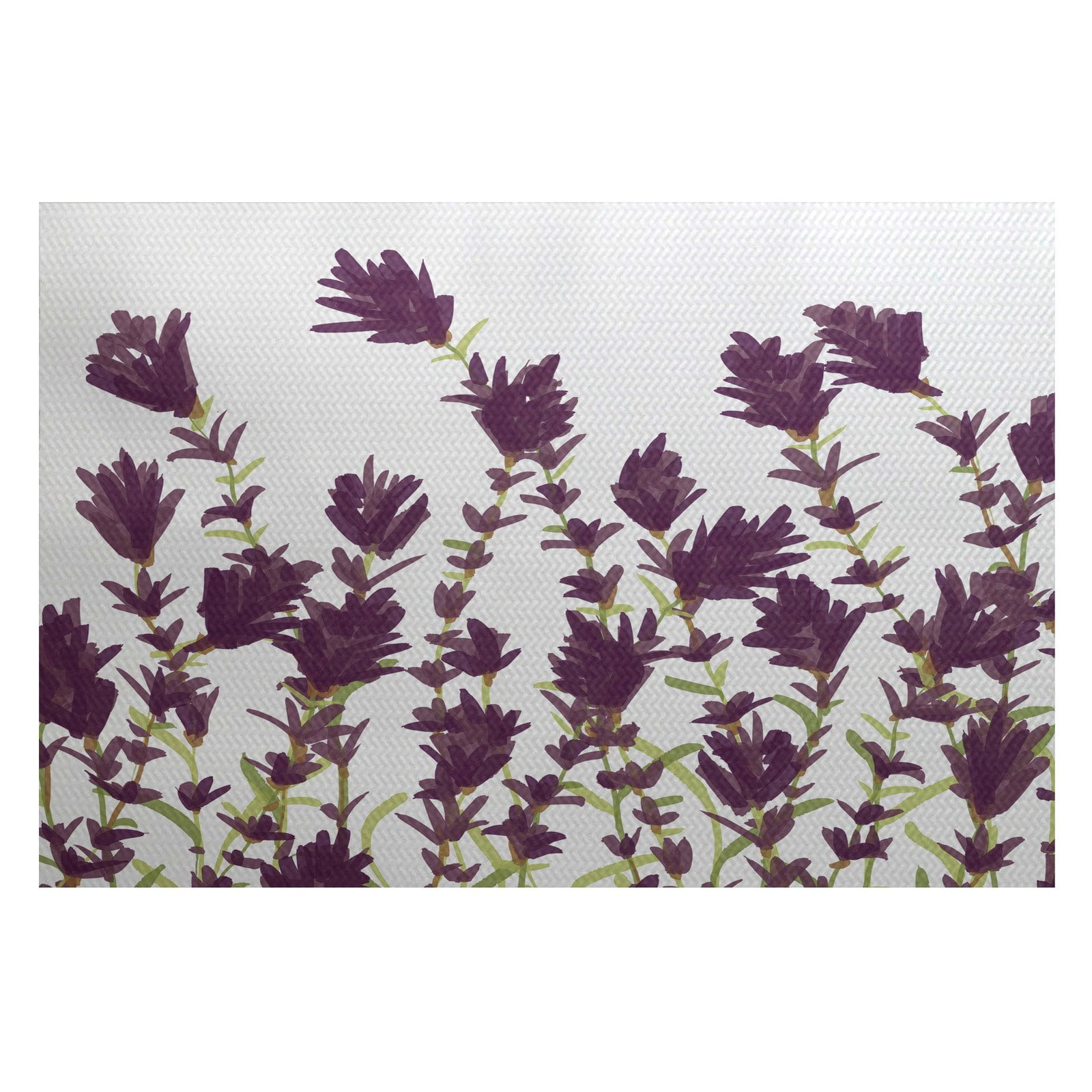 E by Design Floral Flowers Area Rugs, Purple