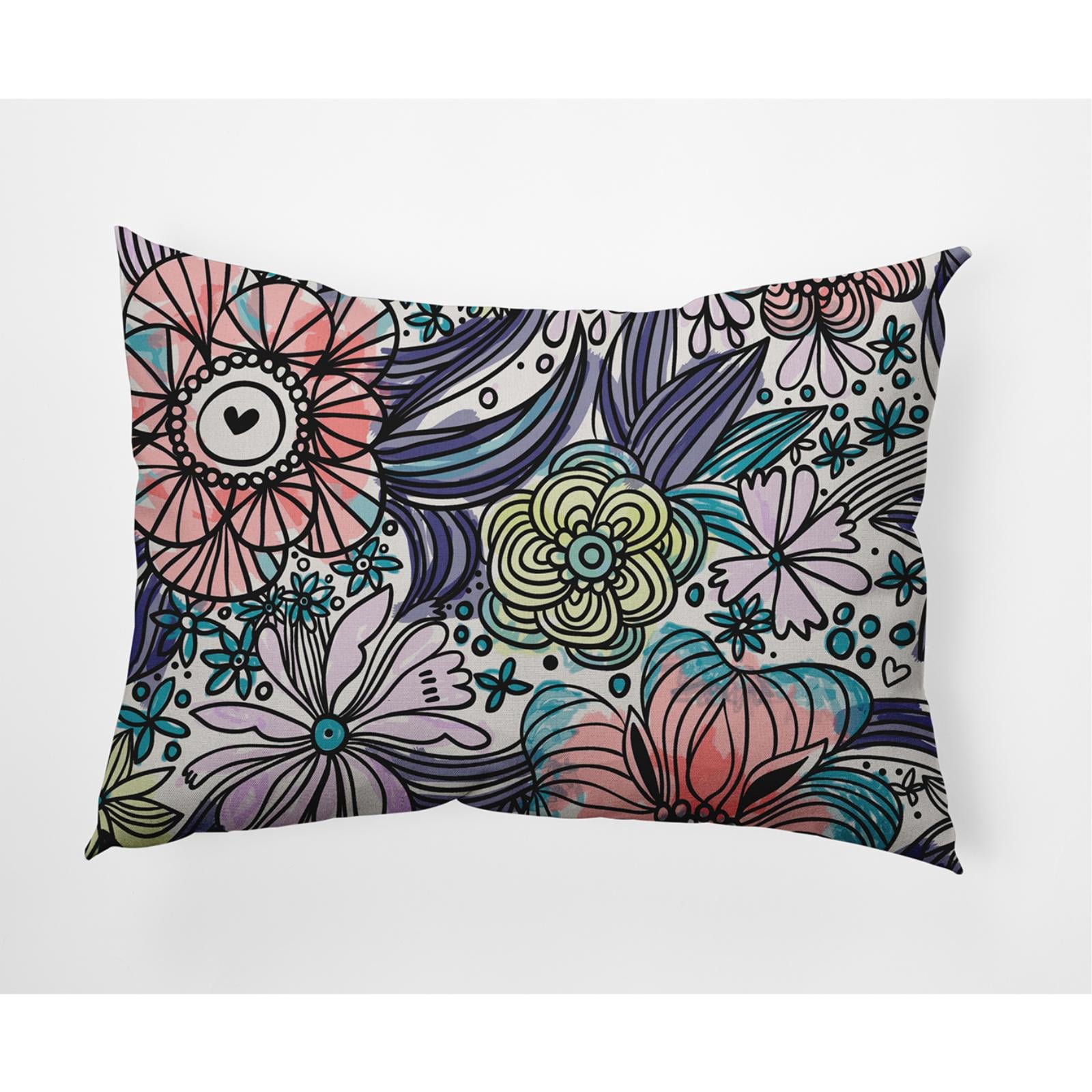 14" x 20" Simply Daisy Flower Melange Indoor/Outdoor Lumbar Throw Pillow