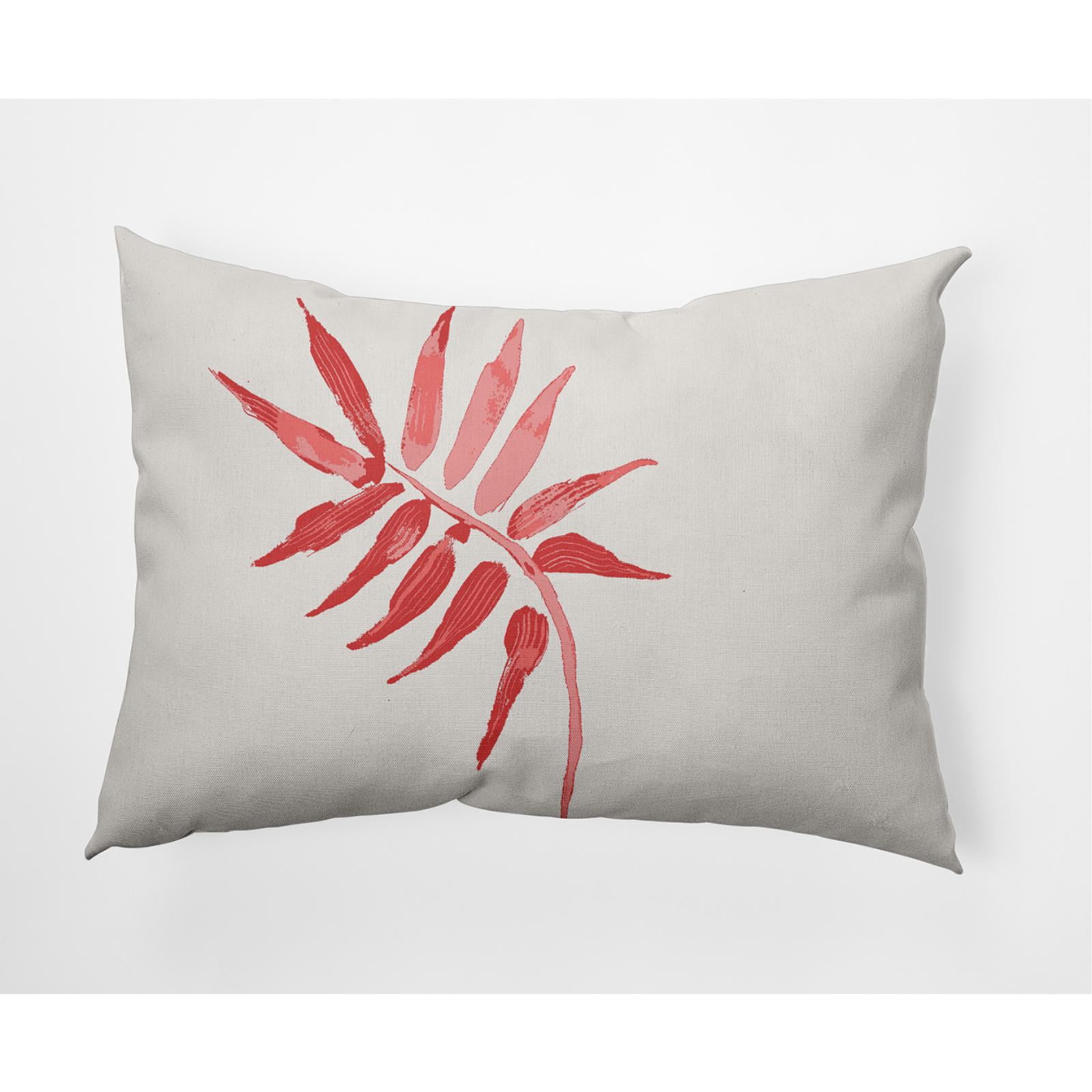 E by Design Frond Indoor/Outdoor Lumbar Throw Pillow - Pink