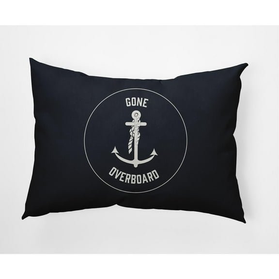 E by Design Gone Forever Overboard Nautical Indoor/Outdoor Lumbar Throw Pillow