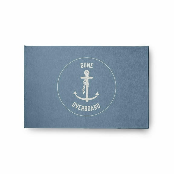 E by Design Gone Forever Overboard Nautical Indoor/Outdoor Rug - Dusty Smoke - 2 x 3 ft.