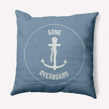E by Design Gone Forever Overboard Nautical Indoor/Outdoor Throw Pillow