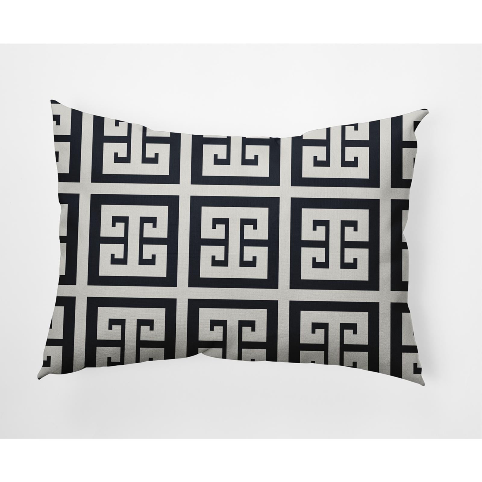Simply Daisy 14" x 20" Greek Key Patterned Nautical Indoor/Outdoor Throw Pillow