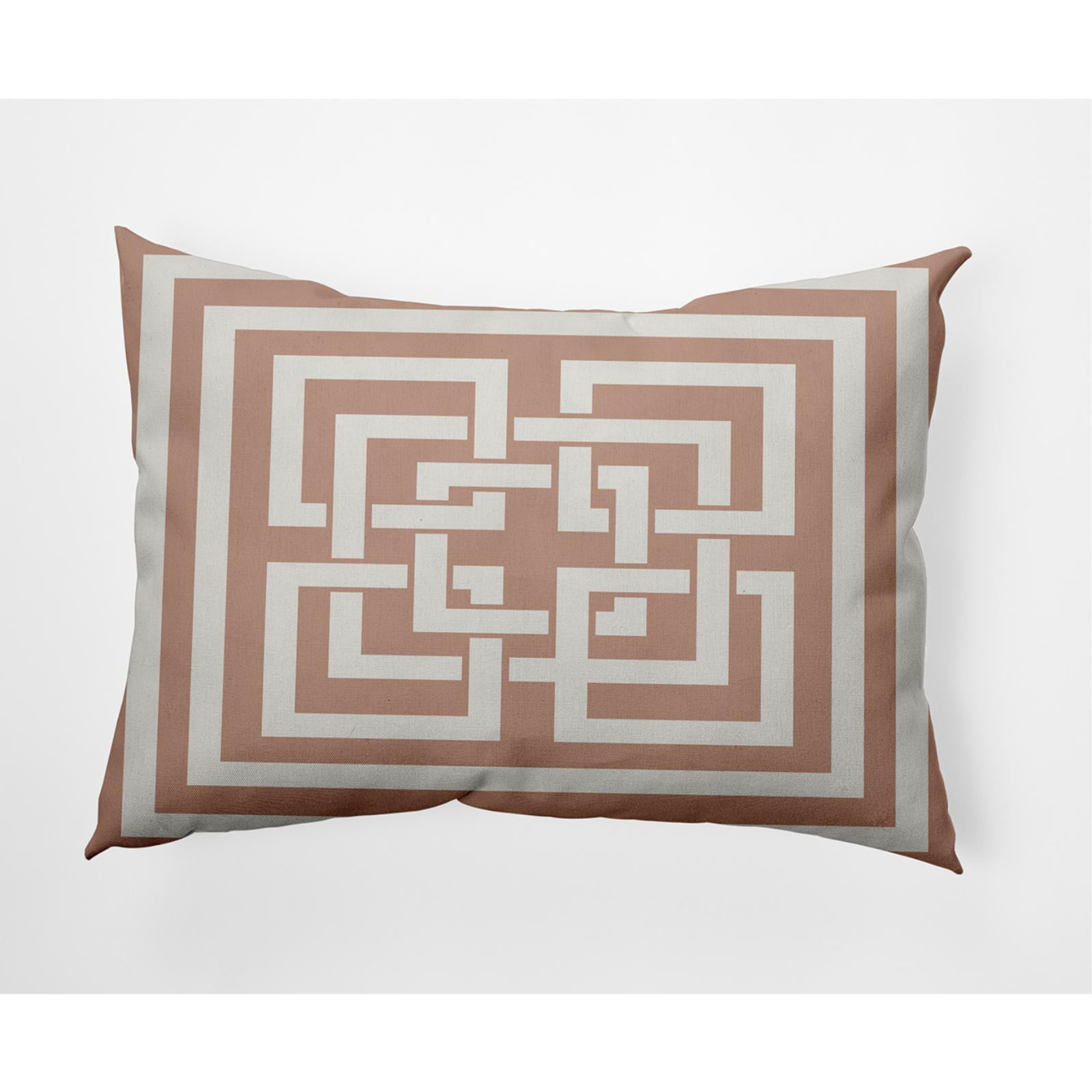 E by Design Greek New Key Nautical Indoor/Outdoor Lumbar Throw Pillow