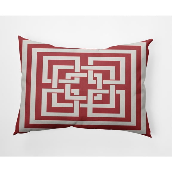 E by Design Greek New Key Nautical Indoor/Outdoor Lumbar Throw Pillow