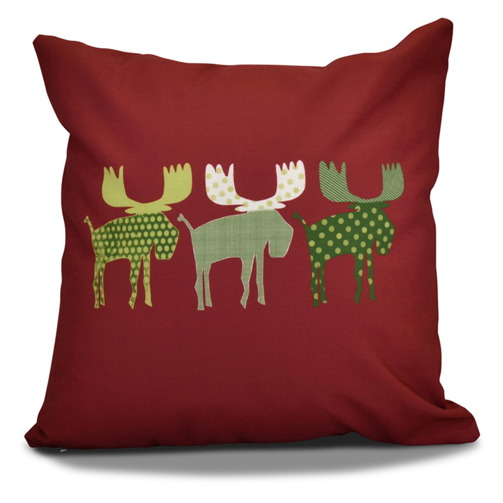 E by Design Jump For Joy Merry Moose Outdoor Pillow