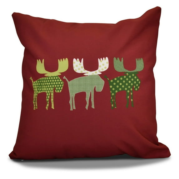 E by Design Jump For Joy Merry Moose Outdoor Pillow