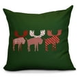 thumbnail image 1 of E by Design Jump For Joy Merry Moose Outdoor Pillow, 1 of 5