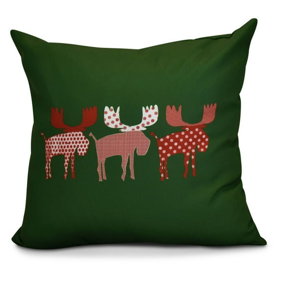 E by Design Jump For Joy Merry Moose Outdoor Pillow