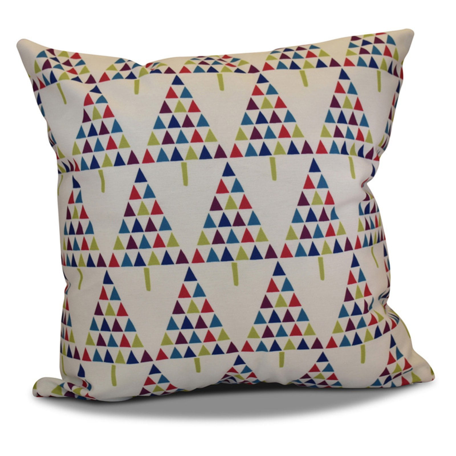 E by Design Jump For Joy Triangle Trees Geometric Print Outdoor Pillow