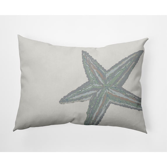 E by Design Large Starfish Nautical Indoor/Outdoor Lumbar Throw Pillow