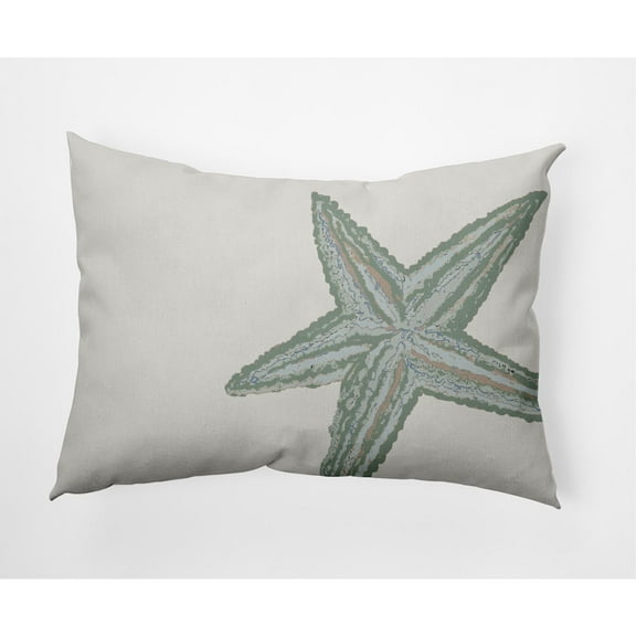 E by Design Large Starfish Nautical Indoor/Outdoor Lumbar Throw Pillow