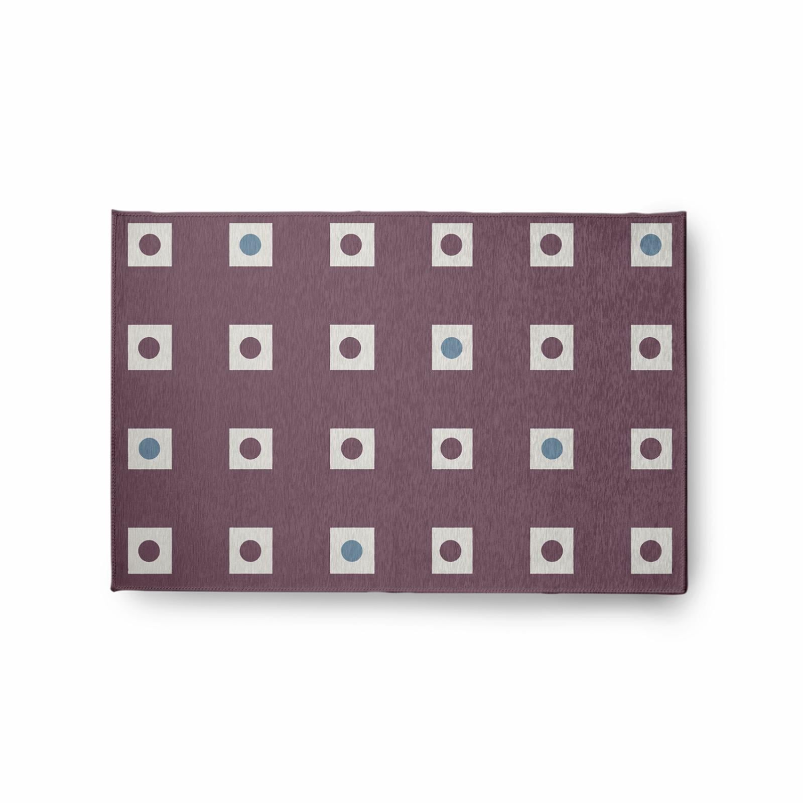 E by Design Li'l Boxes Indoor/Outdoor Rug - Dusty Purple - 2 x 3 ft.