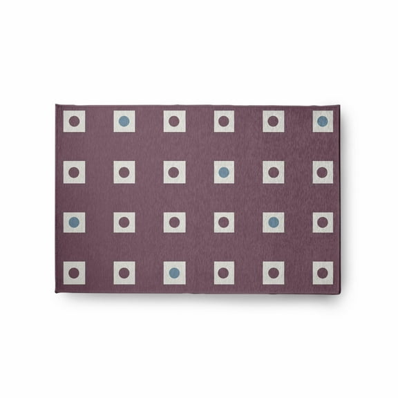 E by Design Li'l Boxes Indoor/Outdoor Rug Dusty Purple - 5' Round