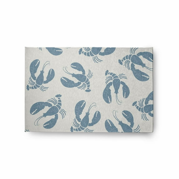 E by Design Lobster Fest Nautical Indoor/Outdoor Rug Shark Blue - 2' x 3'