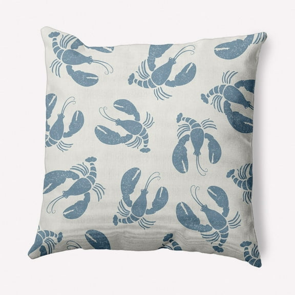 E by Design Lobster Fest Nautical Indoor/Outdoor Throw Pillow