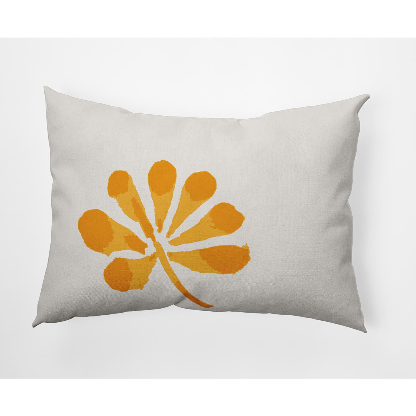 E by Design Petals Indoor/Outdoor Lumbar Throw Pillow - Yellow