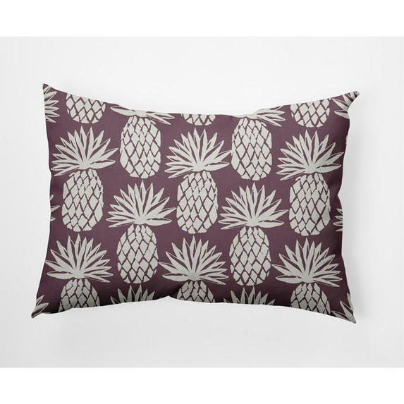 E by Design Pineapple Pattern Nautical Indoor/Outdoor Lumbar Throw Pillow
