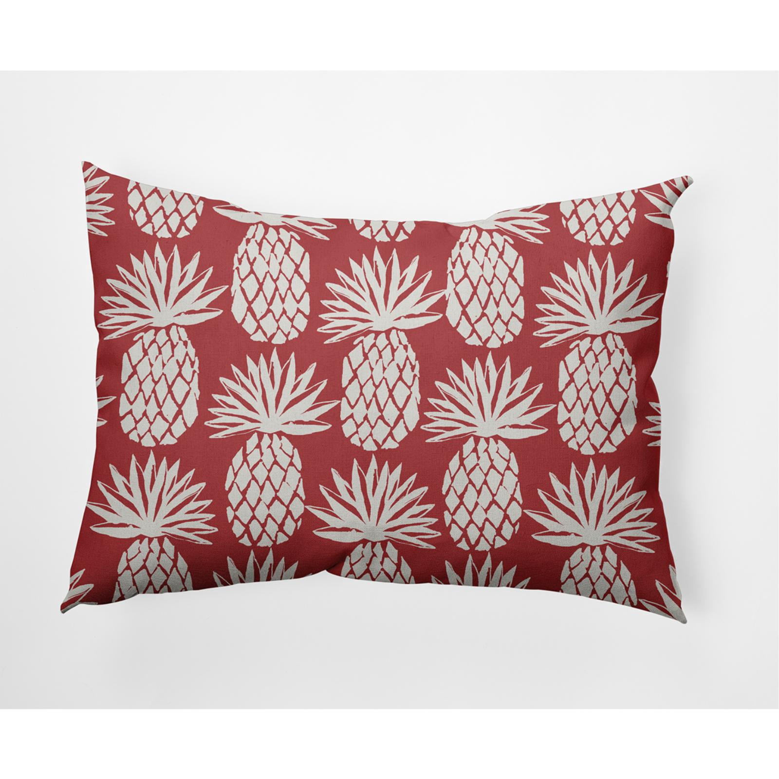 E by Design Pineapple Pattern Nautical Indoor/Outdoor Lumbar Throw Pillow