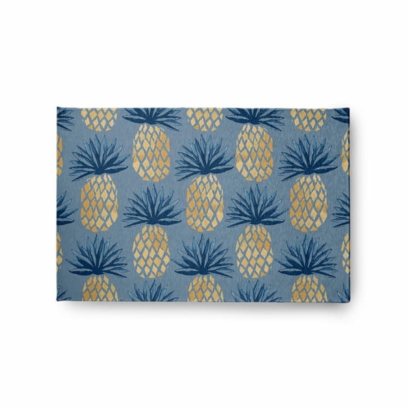 E by Design Pineapple Stripes Indoor/Outdoor Rug Ligonberry Red - 4' x 6'