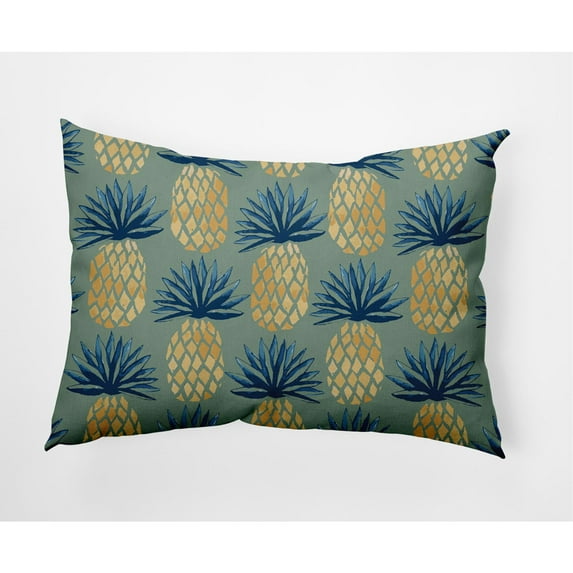 E by Design Pineapple Stripes Nautical Indoor/Outdoor Lumbar Throw Pillow