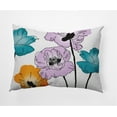thumbnail image 1 of E by Design Popping Poppies Indoor/Outdoor Lumbar Throw Pillow, 1 of 3