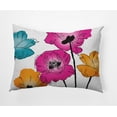 thumbnail image 1 of E by Design Popping Poppies Indoor/Outdoor Lumbar Throw Pillow, 1 of 3