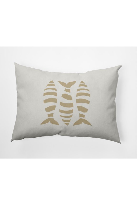 Puzzle Fish Nautical Indoor/Outdoor Lumbar Throw Pillow