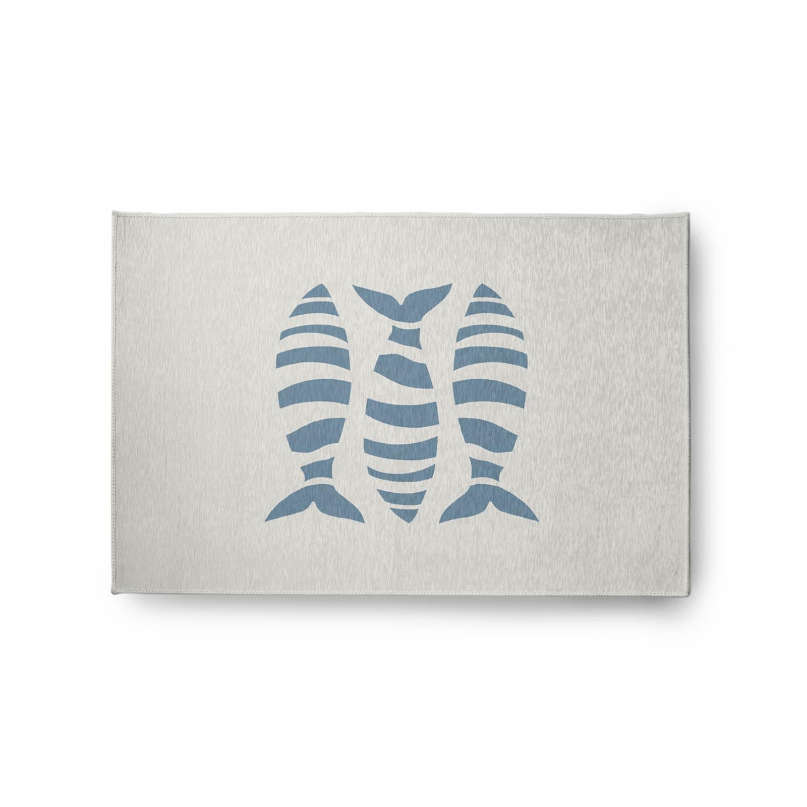 E by Design Puzzle Fish Nautical Indoor/Outdoor Rug - Dusty Smoke - 2 x 3 ft.