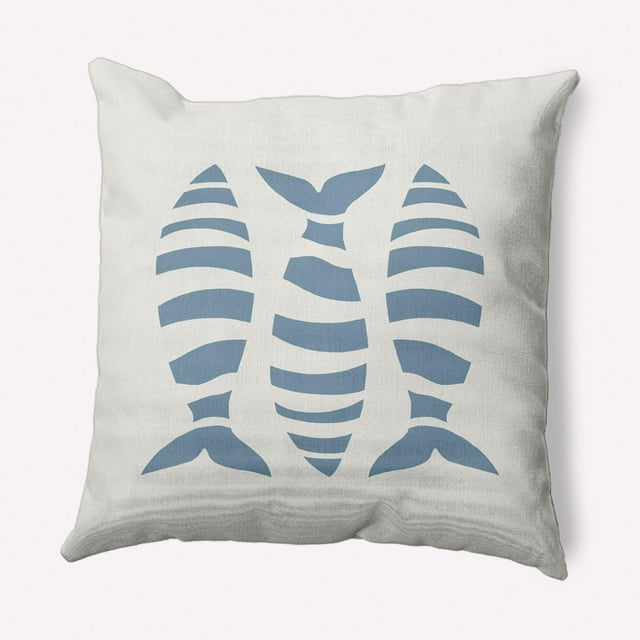 E by Design Puzzle Fish Nautical Indoor/Outdoor Throw Pillow