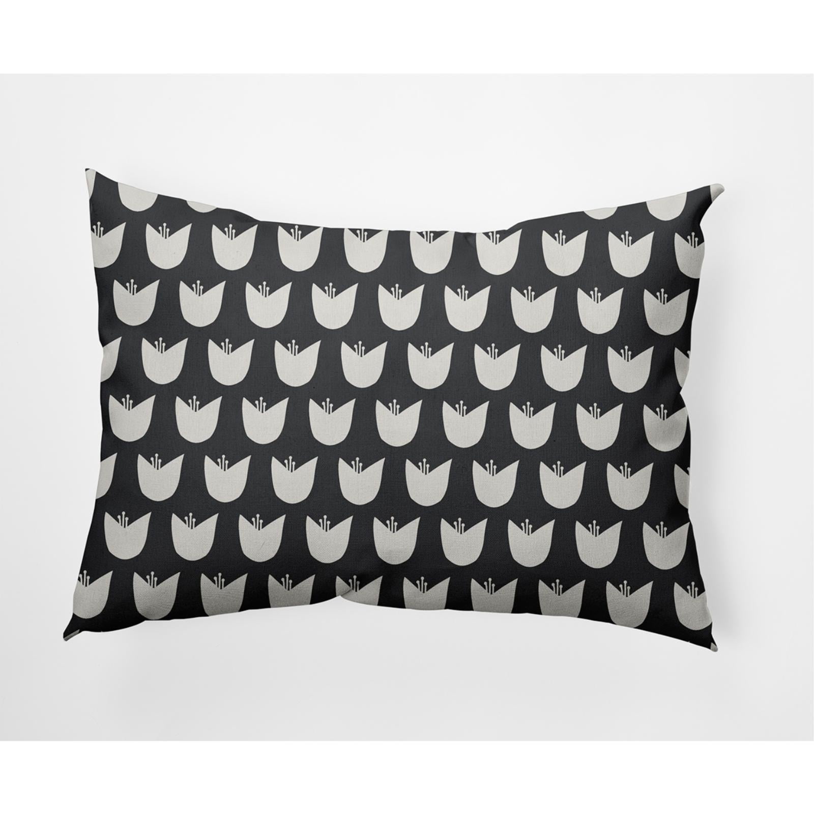 E by Design Simple Tulip Design Indoor/Outdoor Lumbar Throw Pillow