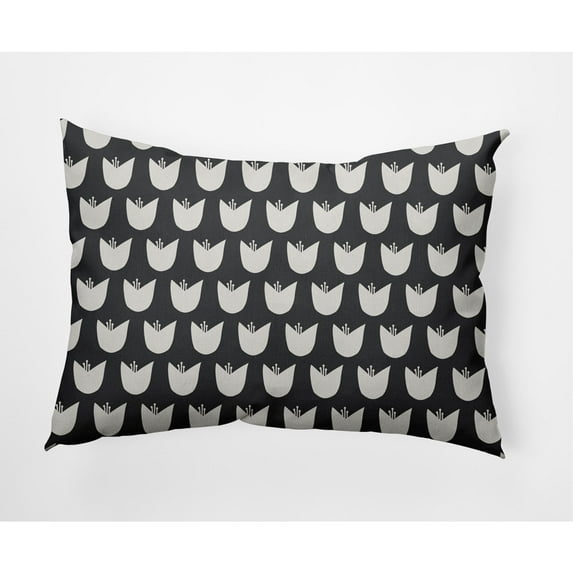 E by Design Simple Tulip Design Indoor/Outdoor Lumbar Throw Pillow