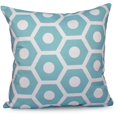 thumbnail image 1 of E by Design Simply Daisy 16” x 16” Aqua Geometric Outdoor Polyester Faux Down Decorative Pillow, 1 of 1