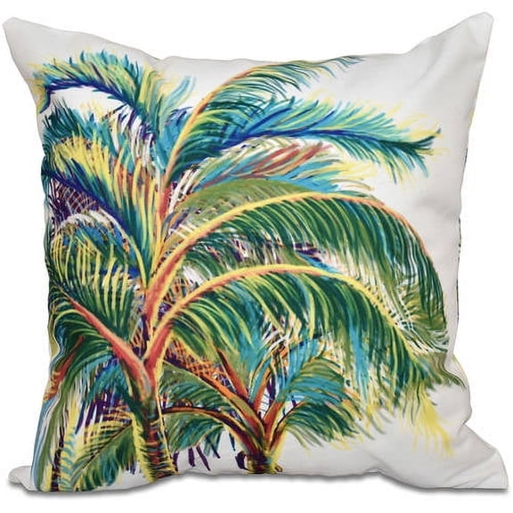 E by Design Simply Daisy 16” x 16” Outdoor Decorative Pillow, Weather-Resistant Polyester