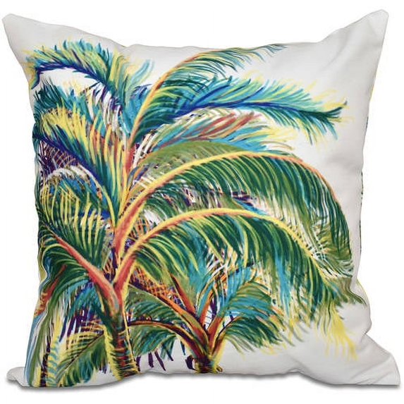 E by Design Simply Daisy 16” x 16” Outdoor Decorative Pillow, Weather-Resistant Polyester