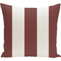 E by Design Simply Daisy 16” x 16” Outdoor Pillow Polyester Awning Stripe Print, Faux Down
