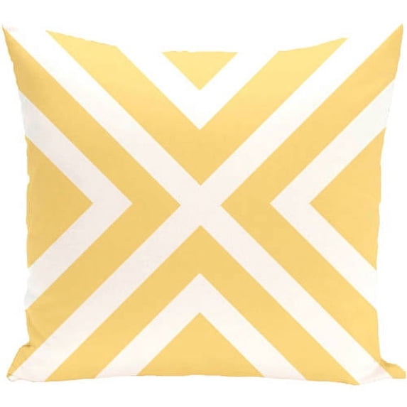 E by Design Simply Daisy 16” x 16” Outdoor Polyester Decorative Pillow, Stripes Print