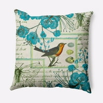 E by Design Singing Bird Indoor/Outdoor Throw Pillow