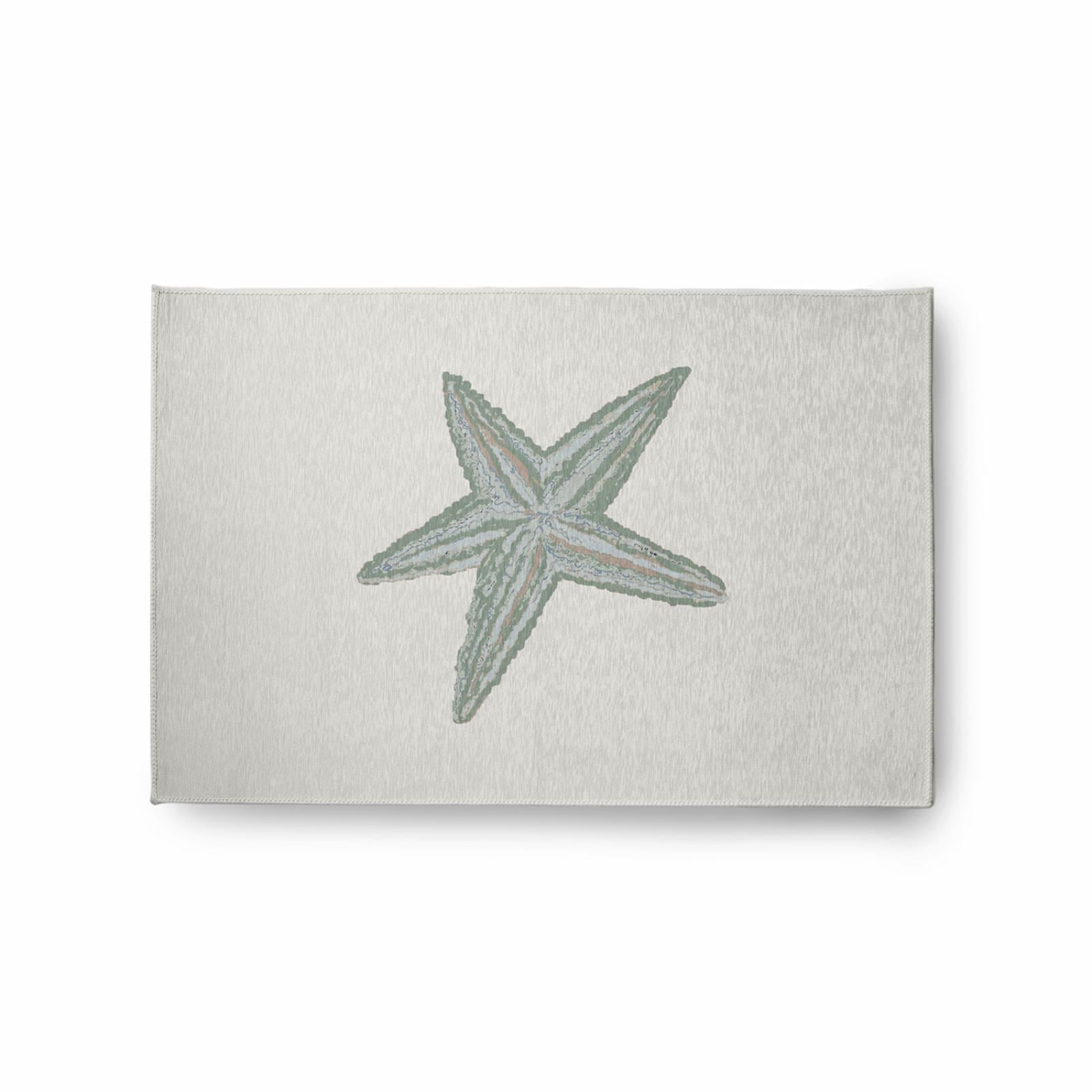 Simply Daisy 5' Round Starfish Nautical Indoor/Outdoor Rug, Dusty Purple