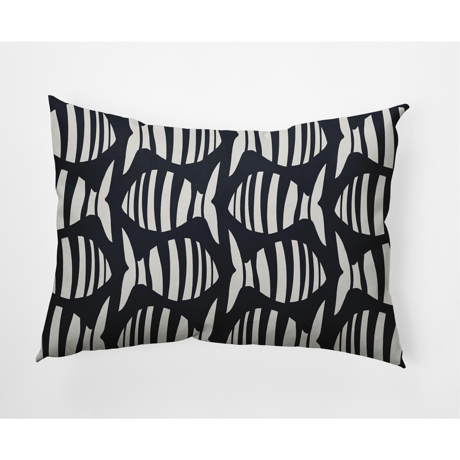 E by Design Swimming School Nautical Indoor/Outdoor Lumbar Throw Pillow