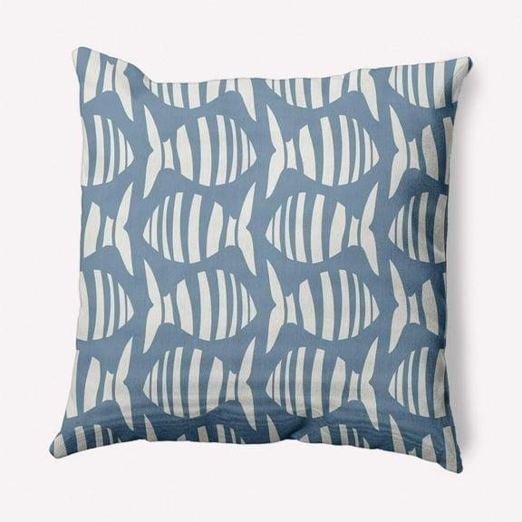 E by Design Swimming School Nautical Indoor/Outdoor Throw Pillow