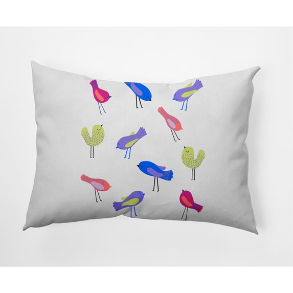 E by Design Tweets Indoor/Outdoor Lumbar Throw Pillow