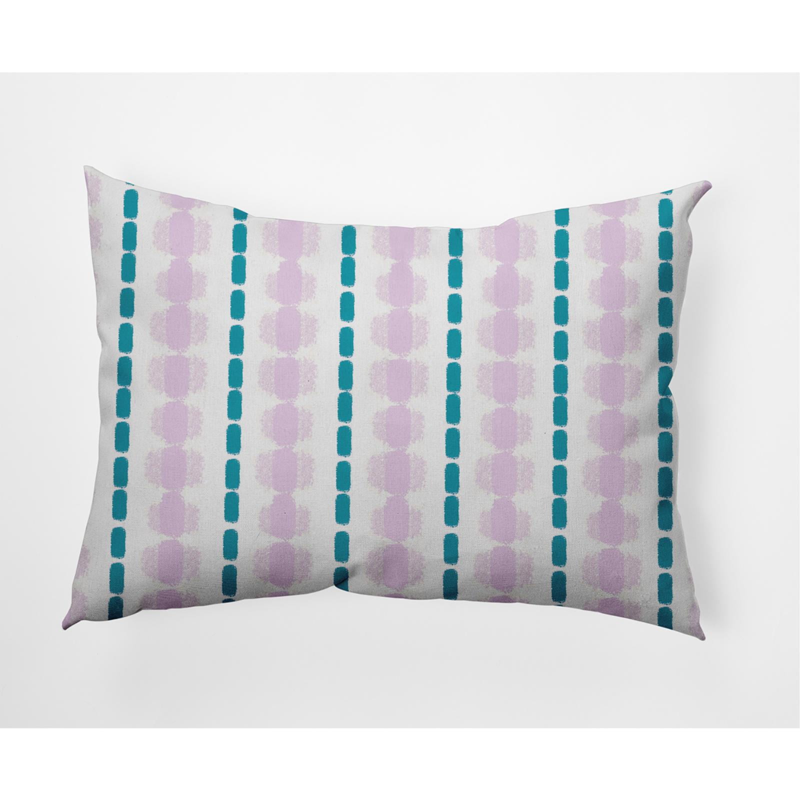 14" x 20" Simply Daisy Watercolor Stripe Indoor/Outdoor Lumbar Throw Pillow