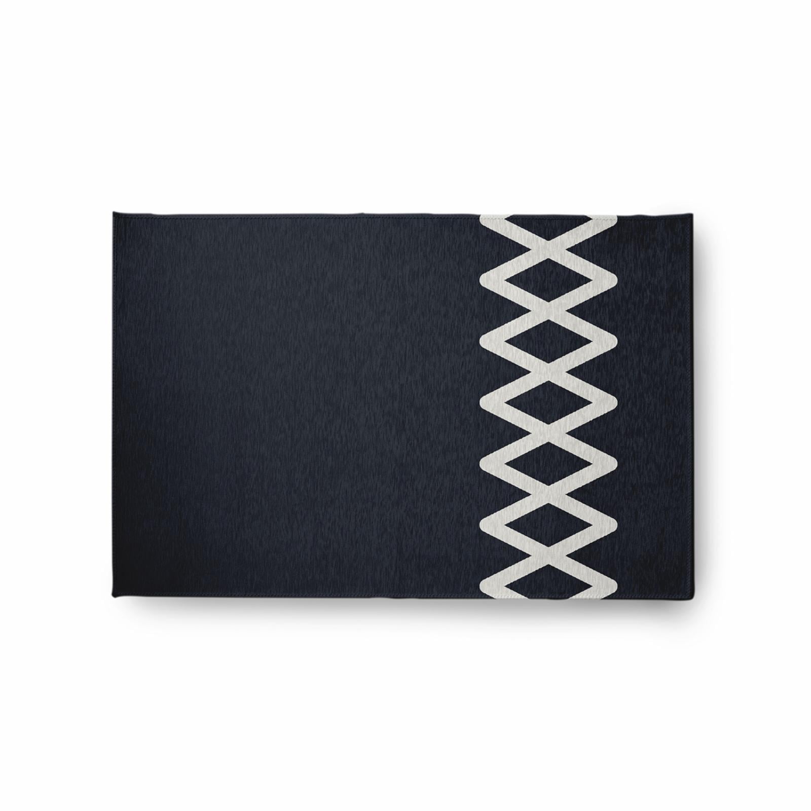 E by Design Zipper Stripe Indoor/Outdoor Rug - Shark Blue - 2 x 3 ft.